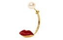 Delfina Delettrez Gold, Pearl & Enamel Lip Single Earring