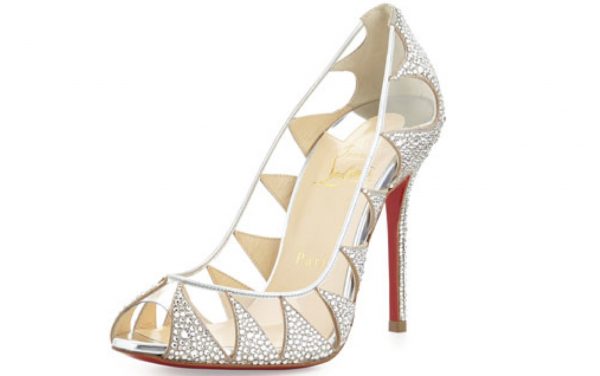 Christian Louboutin Indera Crystal Peep-Toe