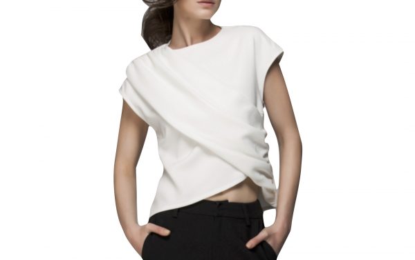 Front row Shop CROP TOP WITH ASYMMETRIC FRONT