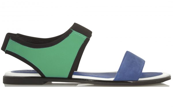 Kenzo COLOR-BLOCK LEATHER AND NEOPRENE SANDALS