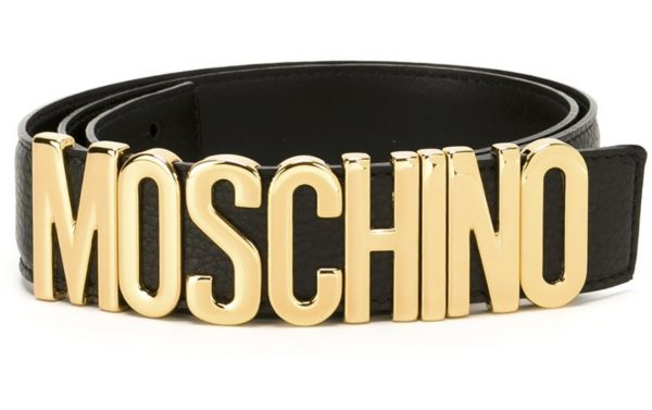 001 MOSCHINO  logo plaque belt