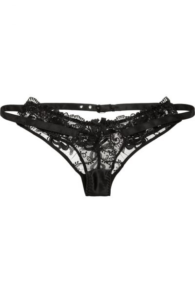 Agent Provocateur LARIZSA MID-RISE TULLE AND SATIN BRIEFS