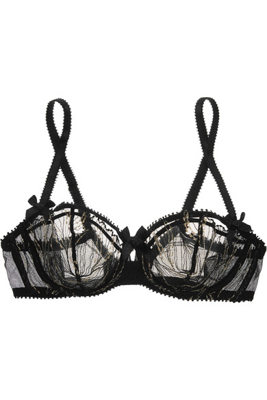 L'Agent by Agent Provocateur ORIA EMBROIDERED TULLE UNDERWIRED BRA