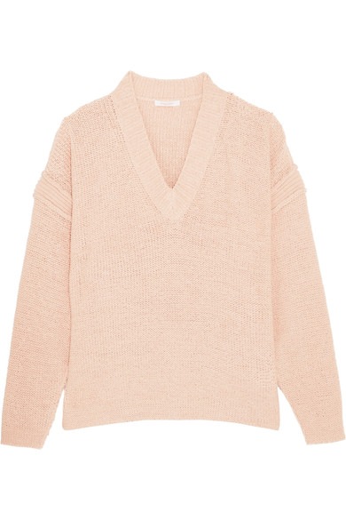See by Chloé Cotton Blend Sweater in Blush