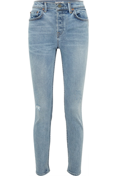 GRLFRND Karolina distressed high-rise skinny jeans