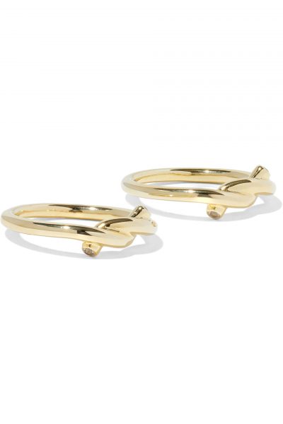 ELIZABETH AND JAMES Set of two gold-tone crystal rings