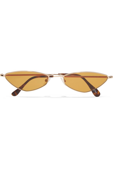 ANDY WOLF ELIZA OVAL-FRAME GOLD-TONE SUNGLASSES