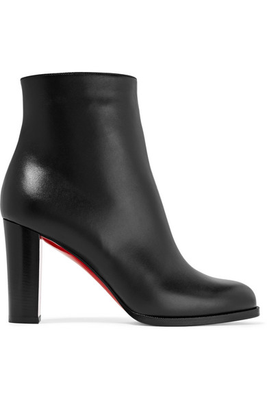 CHRISTIAN LOUBOUTIN ADOX 85 LEATHER ANKLE BOOTS $930