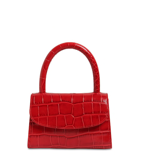 BY FAR MINI CROC EMBOSSED LEATHER BAG