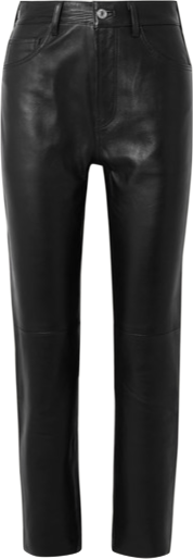 REDONE 50S CIGARETTE CROPPED STRAIGHT-LEG LEATHER PANTS