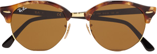 RAY-BAN CLUBROUND ACETATE AND GOLD-TONE SUNGLASSES