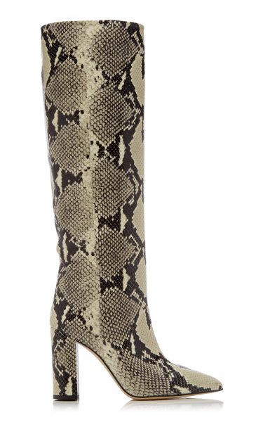 PARIS TEXAS SNAKE-EFFECT LEATHER KNEE BOOT