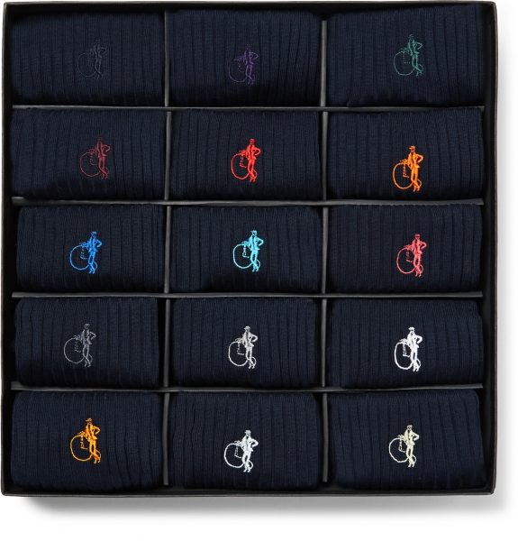 NAVY THE SOLID SARTORIAL 15-PACK RIBBED STRETCH COTTON-BLEND SOCKS | LONDON SOCK CO. | MR PORTER