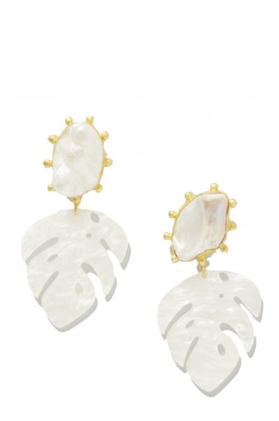 PEET DULLAERT Saba gold-plated, pearl and resin earrings