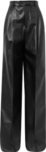 Peter Do PLEATED FAUX LEATHER STRAIGHT-LEG PANTS