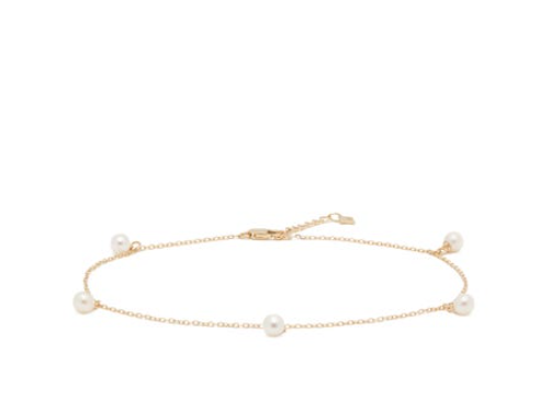 MATEO 5 POINT PEARL & 14KT GOLD ANKLET