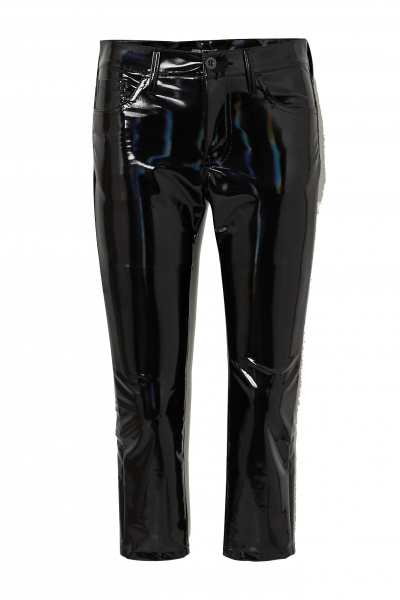 JUNYA WATANABE Cropped iridescent faux glossed-leather skinny pants
