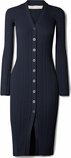 DION LEE Ribbed-knit midi dress