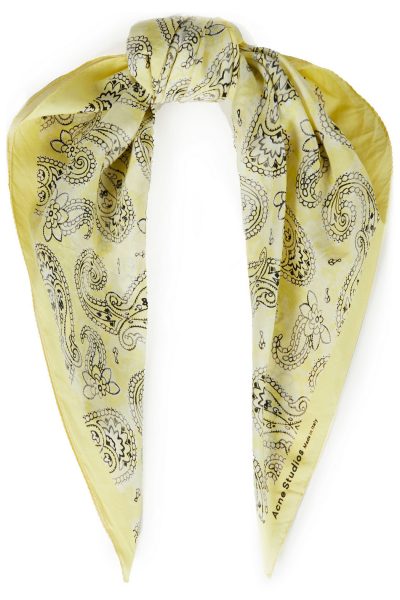 ACNE STUDIOS Printed cotton and silk-blend scarf