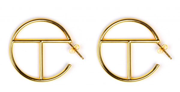 Telfar Medium Logo Hoop Earring - Gold