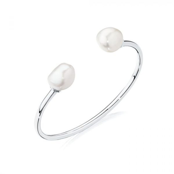 BIRKS BEE CHIC ® FRESHWATER BAROQUE PEARL AND SILVER CUFF BRACELET