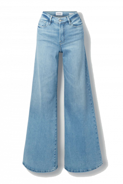 FRAME - LE PALAZZO HIGH-RISE WIDE-LEG ORGANIC JEANS - BLUE