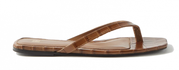 TOTEME The Flip Flop croc-effect leather sandals