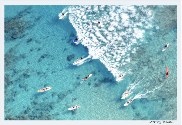 Gray Malin surfing Waikiki