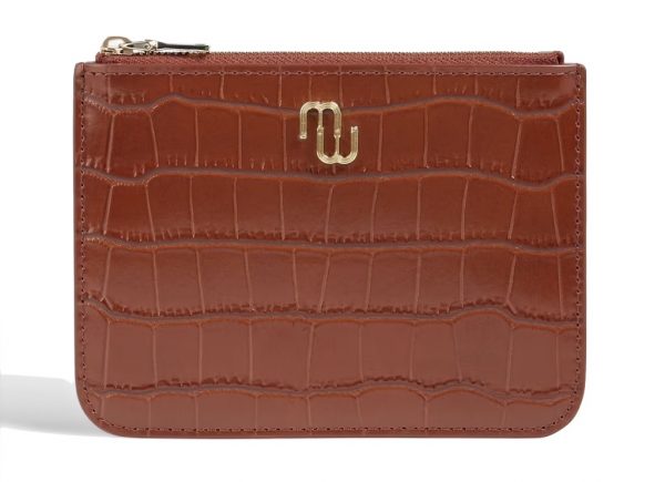 MAJE Croc-effect leather pouch