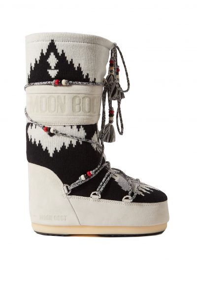 ALANUI + Moon Boot embellished wool-jacquard and suede snow boots