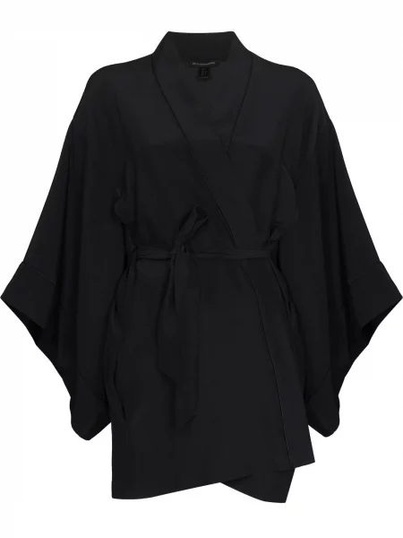 Kiki de Montparnasse Muse wide-sleeve silk robe