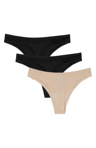 Assorted 3-Pack Stretch Modal Thong DKNY