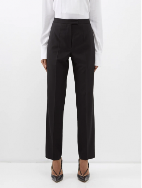 ANOTHER TOMORROW High-rise wool tailored trousers